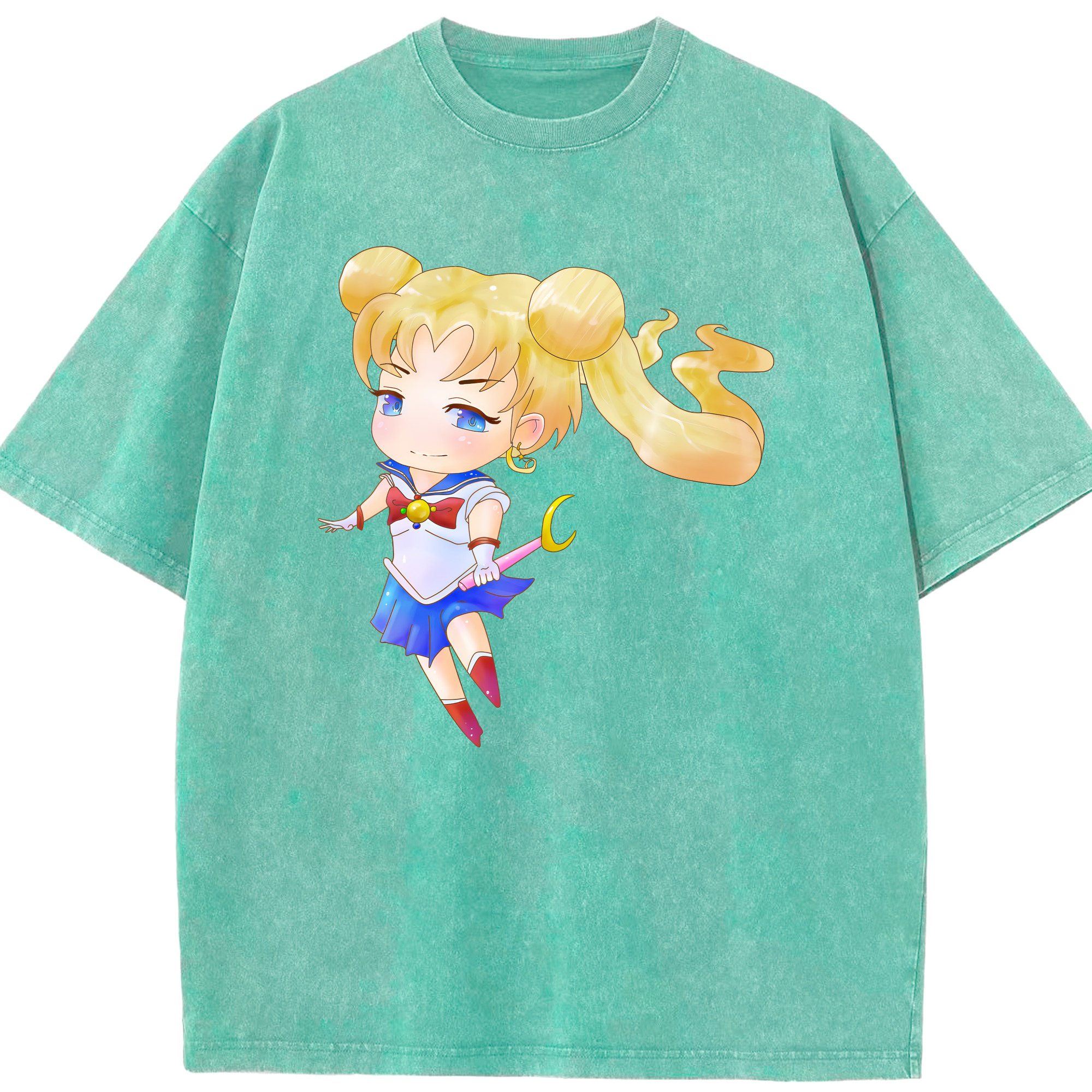 （画像用） 美少女戦士セーラームーン 愛野 美奈子 あいの みなこ Sailor Moon Aino Minako 綿100% ヴィンテージ風 半袖Tシャツ（フロントプリント）